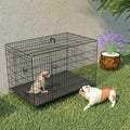 42 Inch Double-Door Folding Dog Crate with Divider Panel L548780