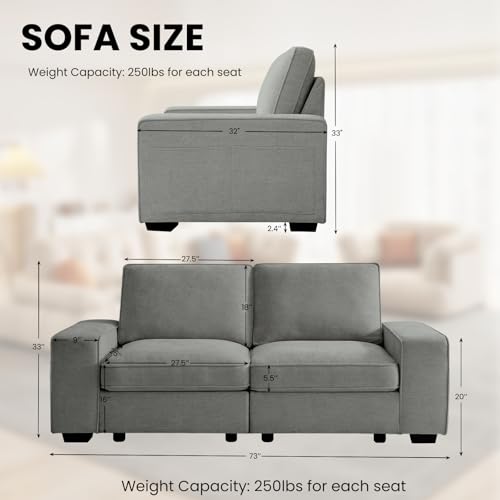 100" Chenille Fabric Modular Sofa with Seats Storage M592