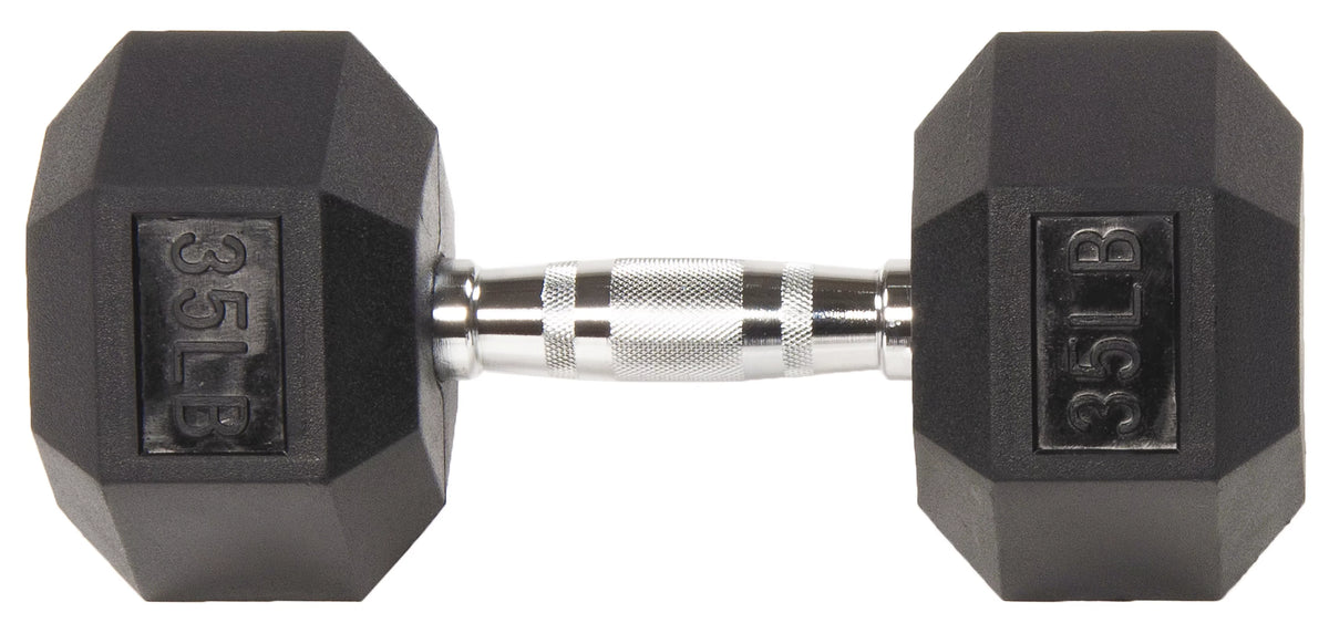 35LBs Rubber Encased Hex Dumbbell N62035