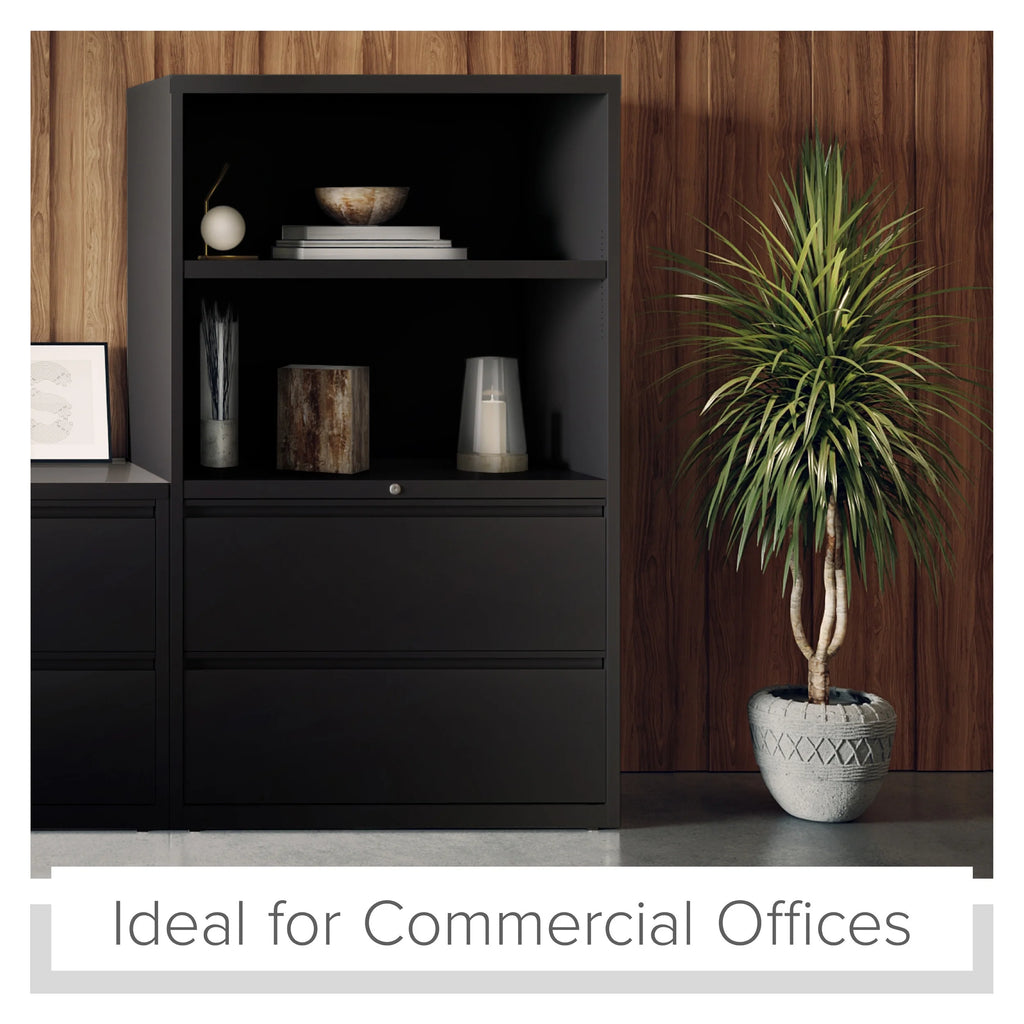 36 inch Wide 2 Drawer Metal File Cabinet, Black P21104