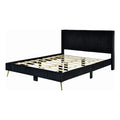 Solid Wood & Velvet Full Size Platform Bed in Black W2445