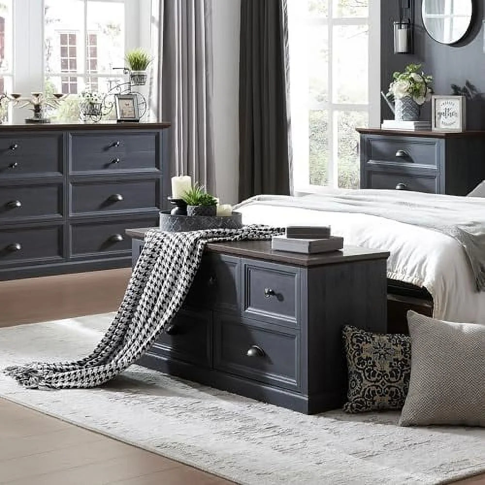 White 4 Drawer Wood Dresser E12047