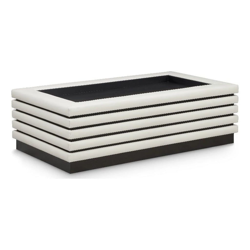 Cream Vegan Leather Coffee Table M540