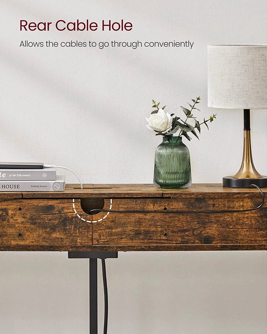 Narrow Console Table with 2 Outlet and 2 USB Ports O63400