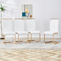 White Faux Leather Dining Chairs Set of 4 A618