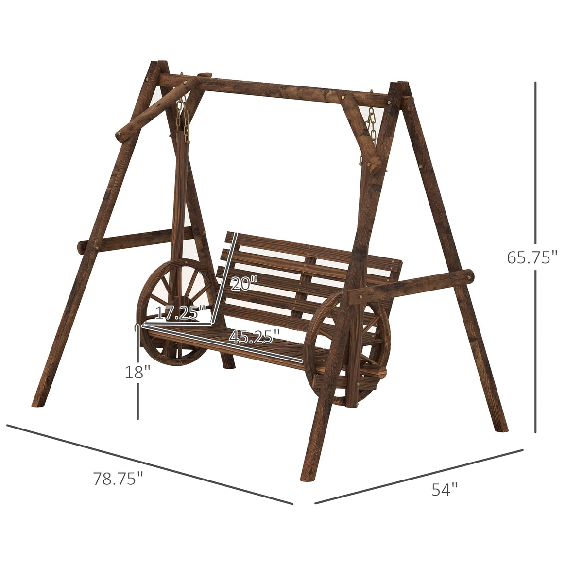 2 Seat Porch Swing with Stand B2881