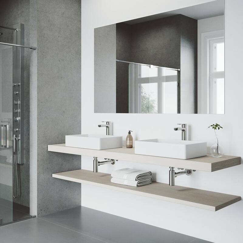 Single Handle Brushed Nickel Bathroom Faucet S783975