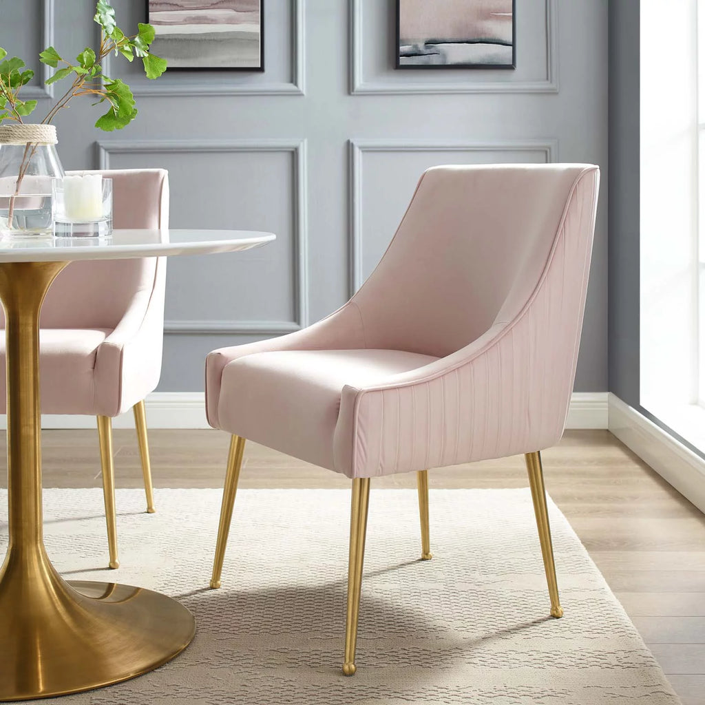Pink Upholstered Velvet Dining Chair J104