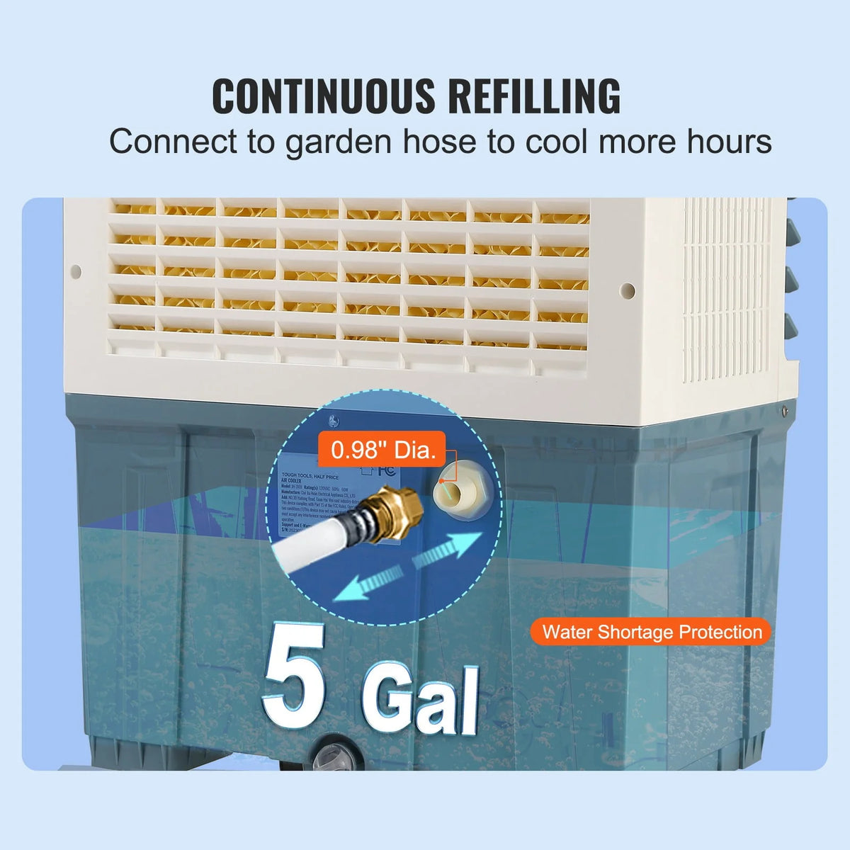 3-in-1 Evaporative Cooler 1400 CFM 5 Gal R278
