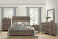 Queen Size Sleigh Bed Dresser Mirror Night Stand Rustic Brown C9536