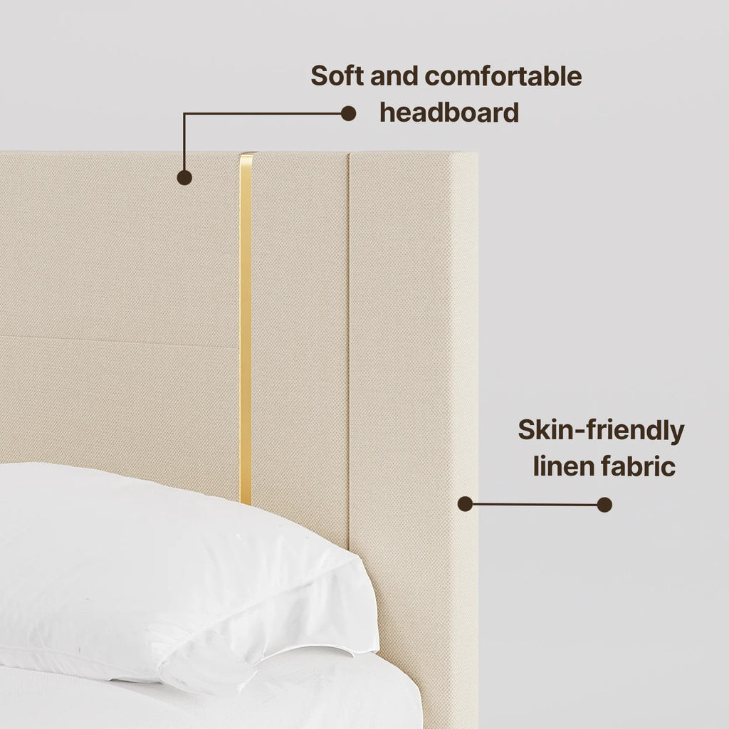 Queen Size Fabric Upholstered Bed Frame D3629