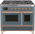 Blue Grey 40 Dual Fuel Propane Gas Range with Copper Trim Q243