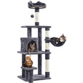 57" Multi Level Cat Tree with Basket & Condo & Scratching, Dark Gray Y2407