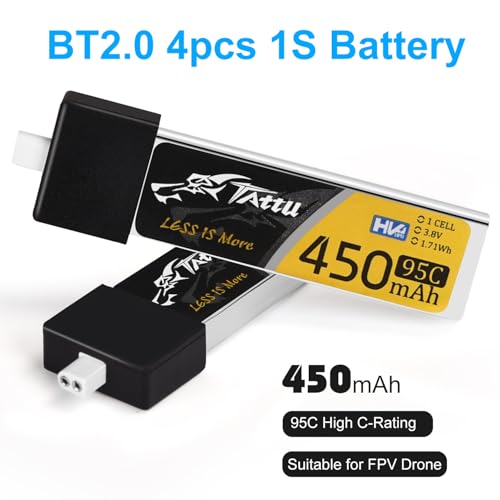 4pcs 450mAh 1S HV 3.8V 95C Lipo Battery with BT 2.0 Connector Z263