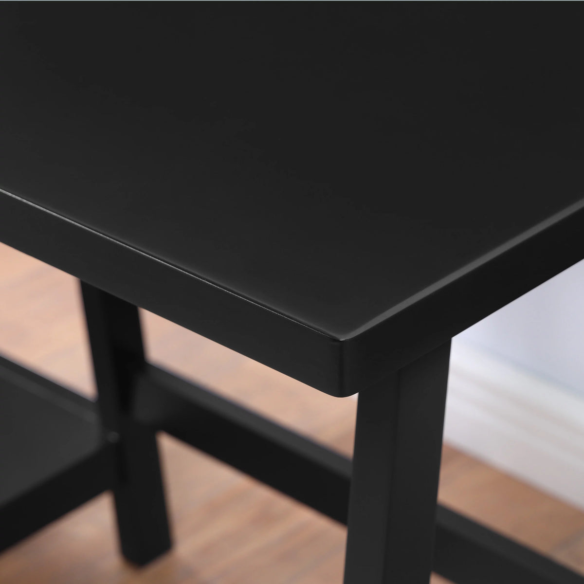 Contemporary Espresso Wood Writing Desk with Storage S436