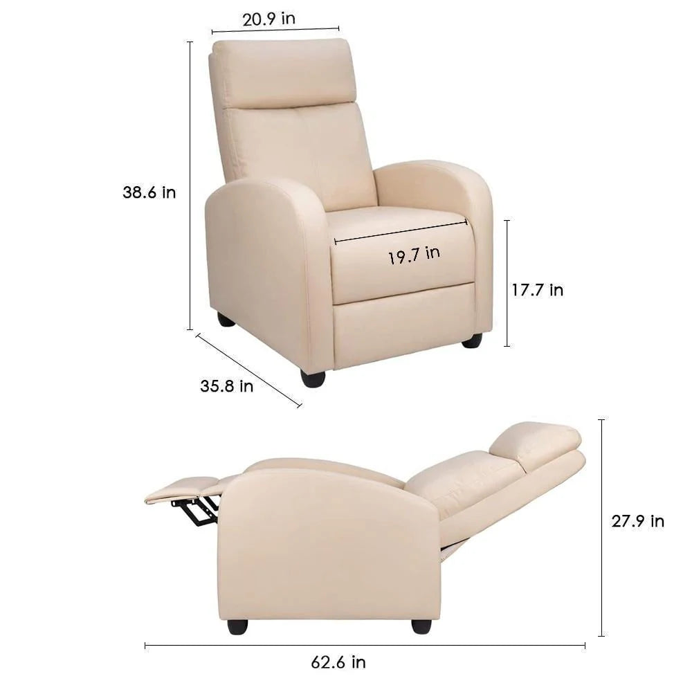 Pu Leather Recliner Chair Y58541