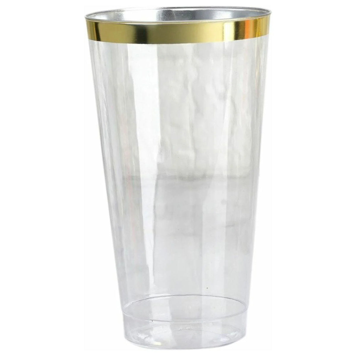 18 oz Clear with Gold Rim Plastic Cocktail Glasses S803848