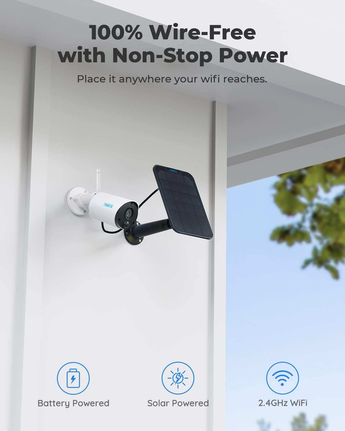 Solar WiFi Camera Security Outdoor Wireless Battery Powered 1080p Night Vision D4233
