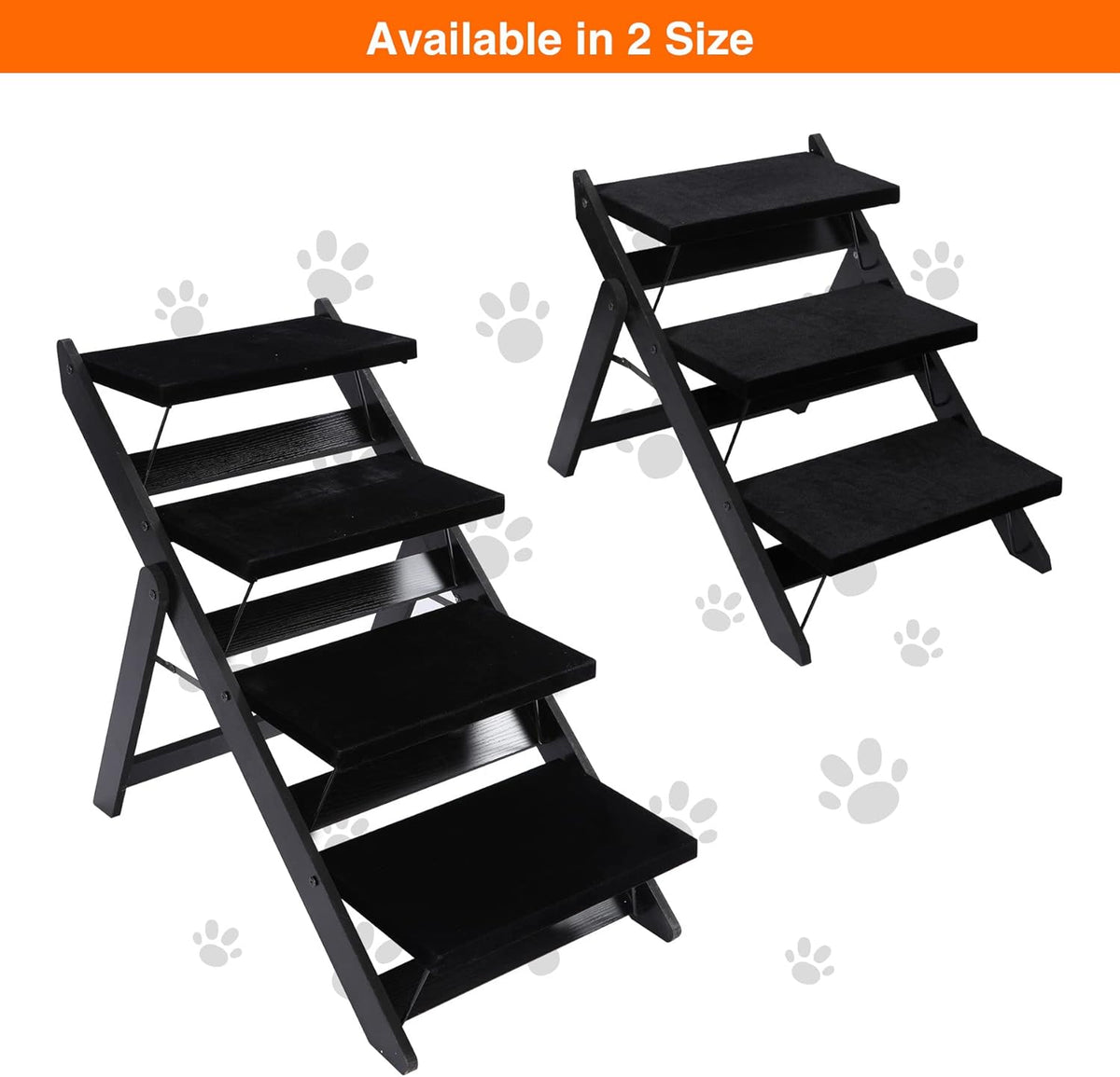 Wooden 2-in-1 Foldable Pet Steps, Pack of 2 L283