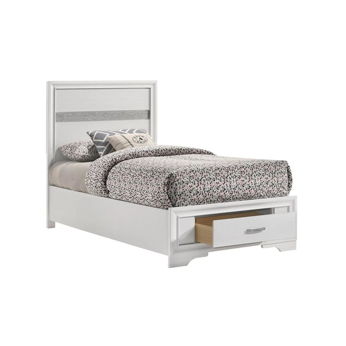 White 4-piece Twin Storage Wood Bedroom Set C13999