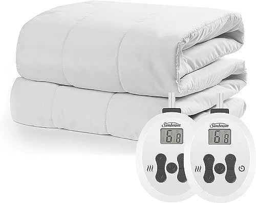 Queen White Heated Mattress Pad H221