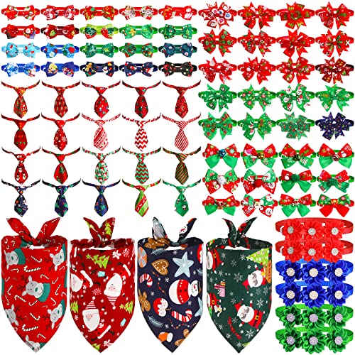 85 Pcs Christmas Dog Ties Set L113