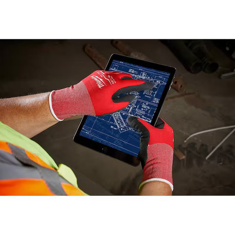 Medium Red Nitrile Cut Resistant Work Gloves 30-Pack N83064