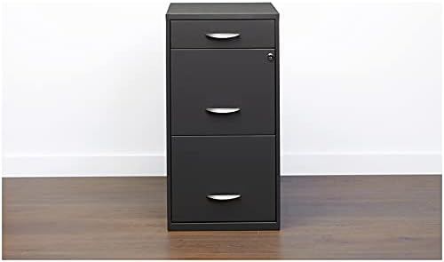 18 inch 3 Drawer Metal File Cabinet Charcoal V28858
