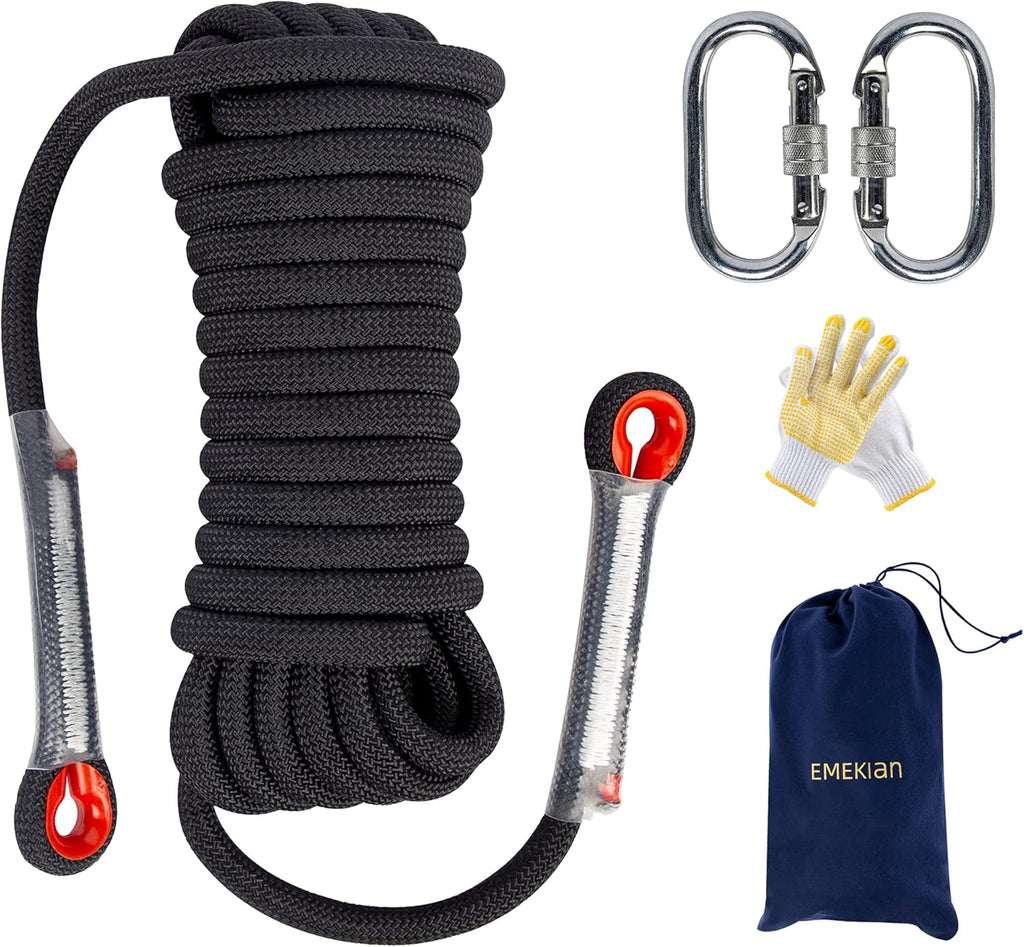 10mm 10M Static Climbing Rope with Non-Slip Gloves N183