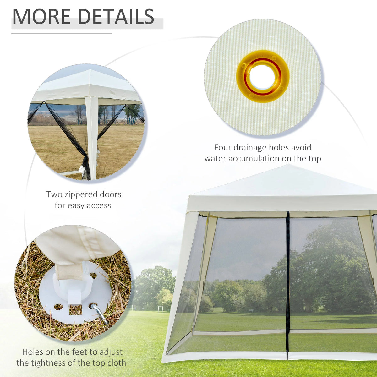 10' x 10' Folding Slant Leg Screened Canopy Tent with Mesh Sidewalls T19605