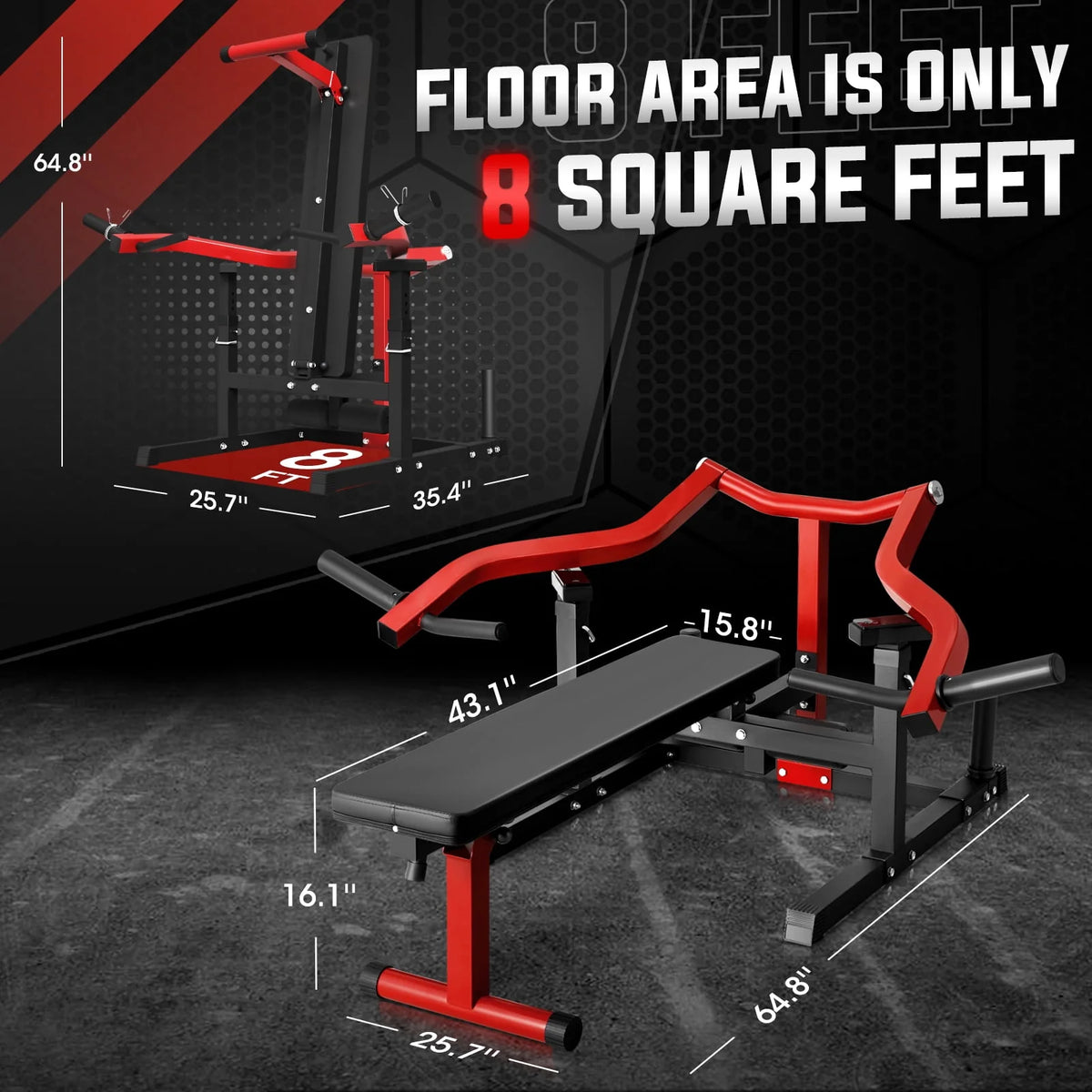 Chest Press Machine with Converging Arms X3819