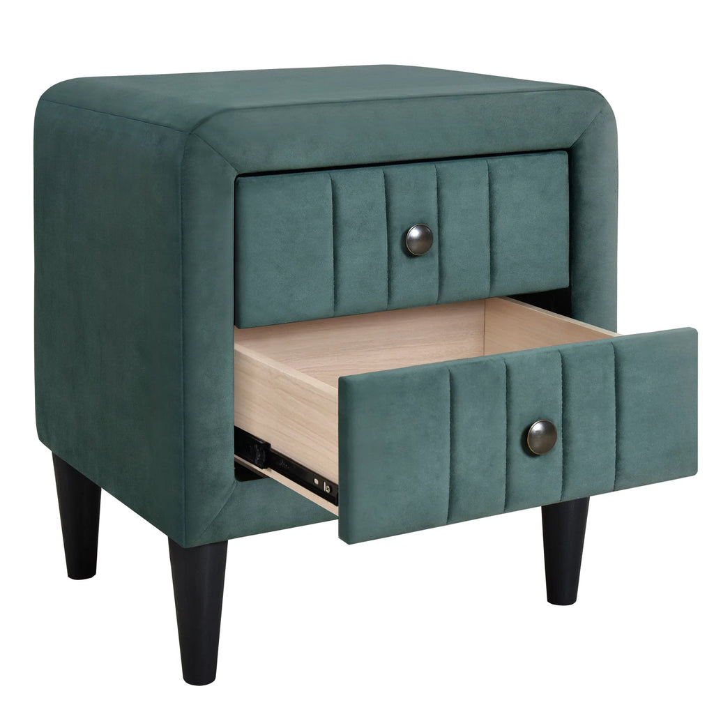Queen Size Upholstered Platform Bed with 2 Nightstands and Storage Bench G7616