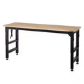 Adjustable Height Solid Wood Top Workbench in Black W4608