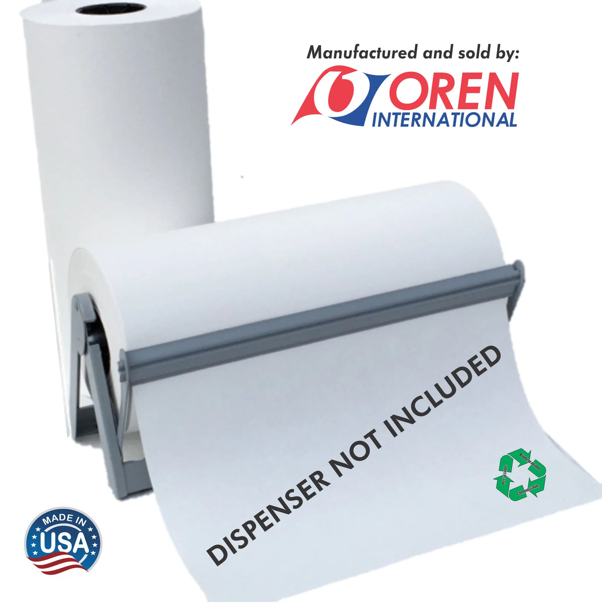 White Kraft Butcher Paper Roll 24" x 400' Uncoated Unwaxed V85641