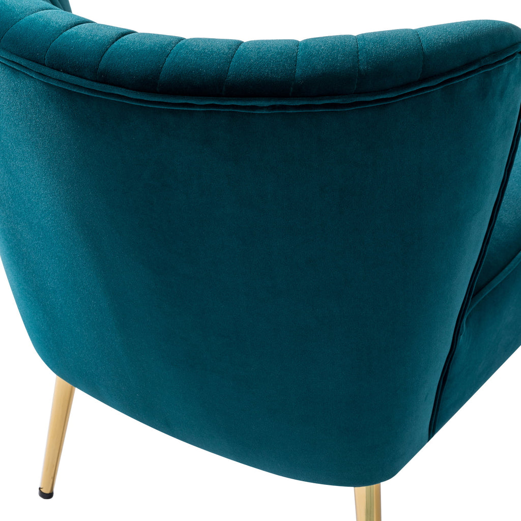 Teal Velvet Armless Accent Chair F246