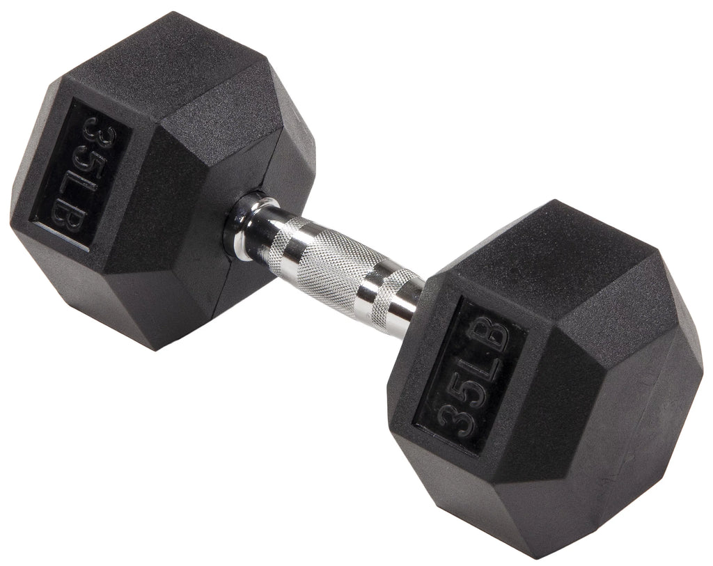 35LBs Rubber Encased Hex Dumbbell N62035