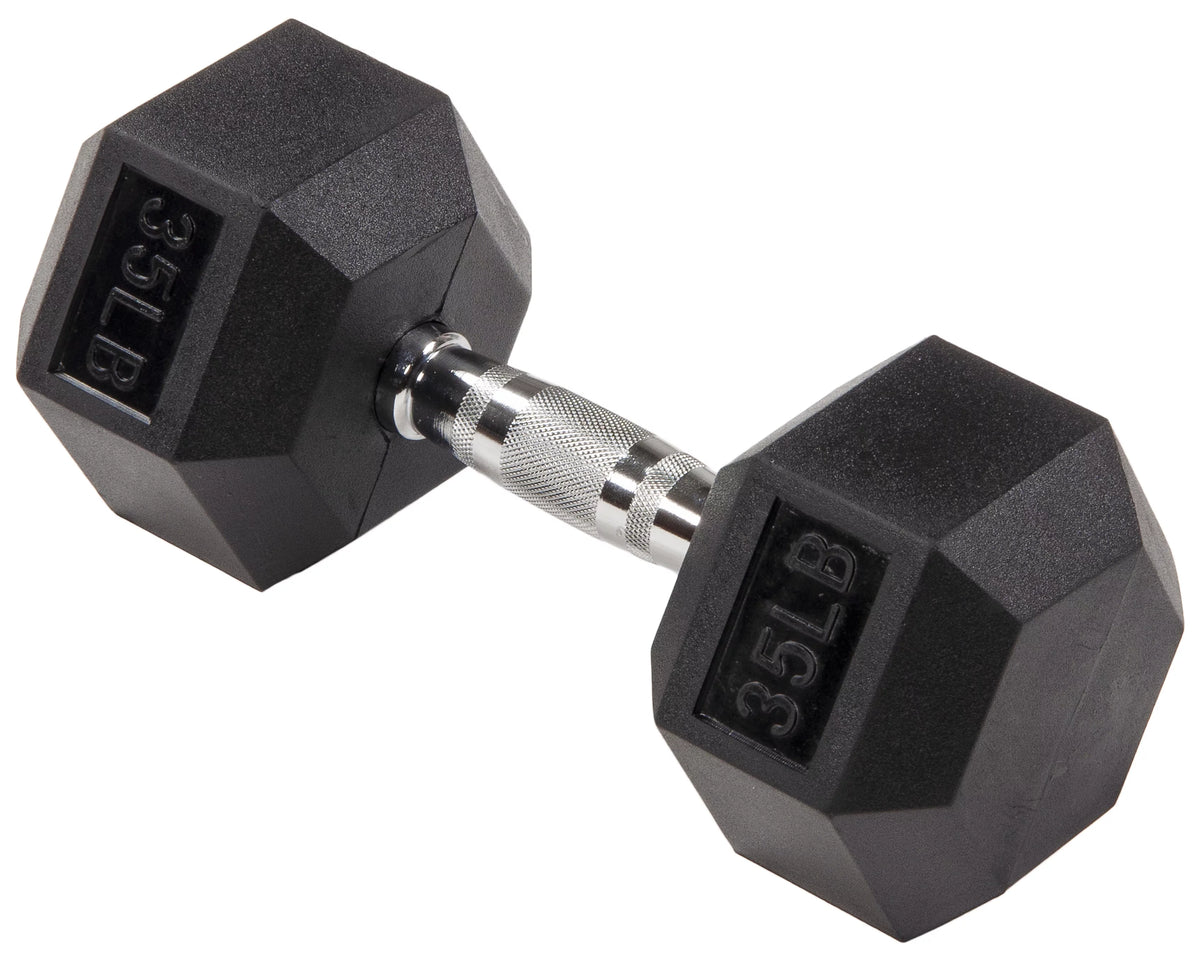 35LBs Rubber Encased Hex Dumbbell N62035