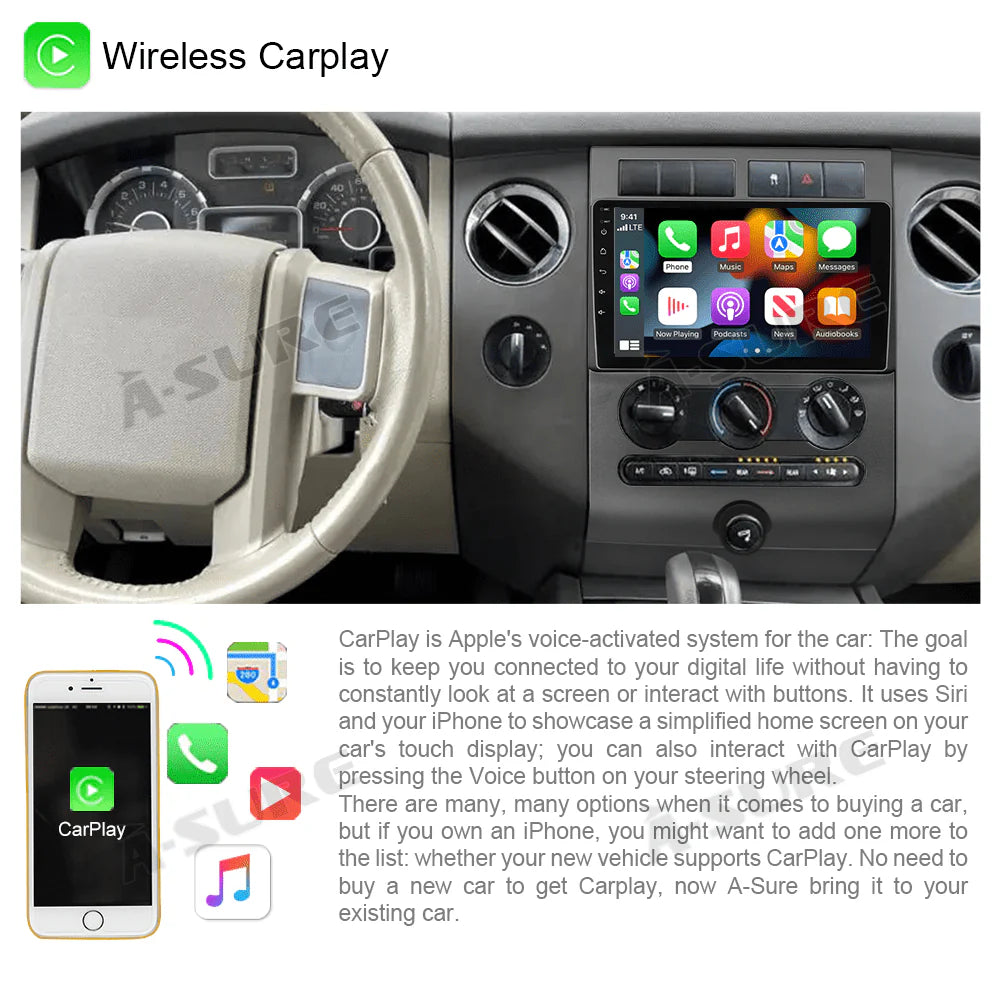 Android 13 Car Stereo with Wireless CarPlay GPS C60367