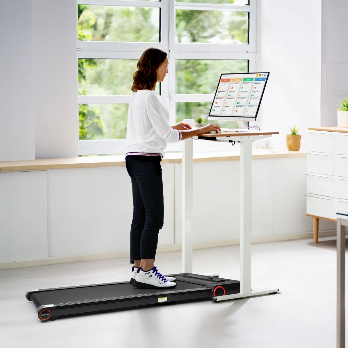 2 in 1 Under Desk Treadmill 300lbs Capacity Y66334