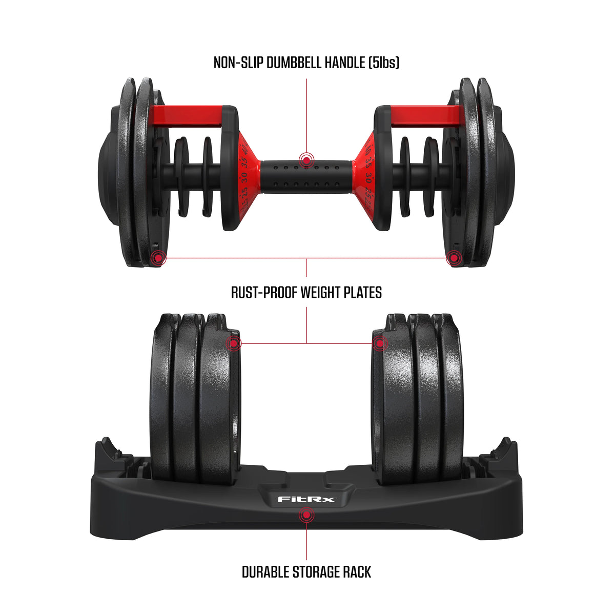 Adjustable Dumbbell 5-52.5 lbs Black Single O8796