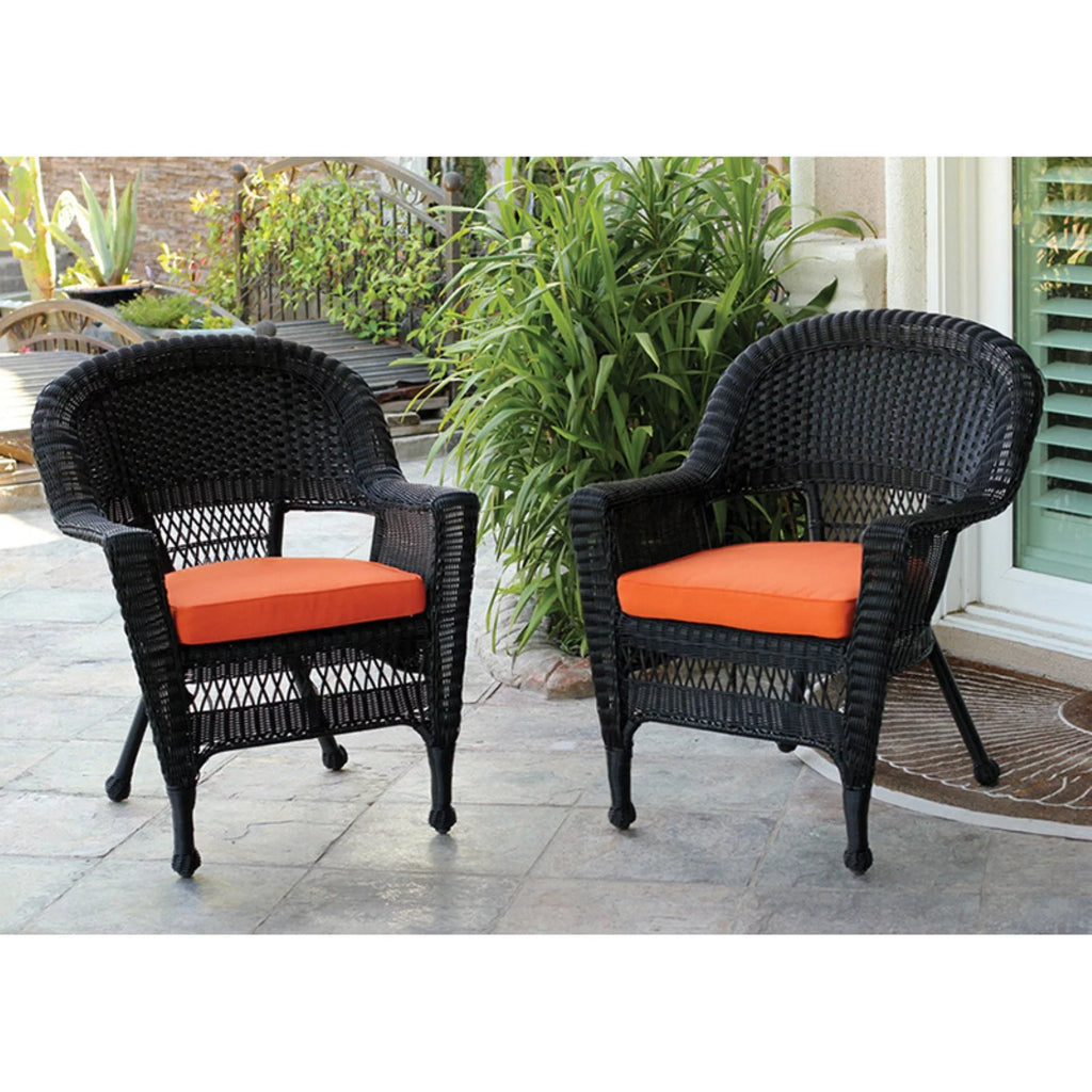 Black Wicker Chair with Cushion X3880