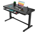 Black Glass Adjustable Height Electric Standing Desk C768672