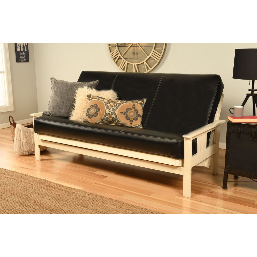 Antique White Sofa with Faux Leather Mattress Cover O700