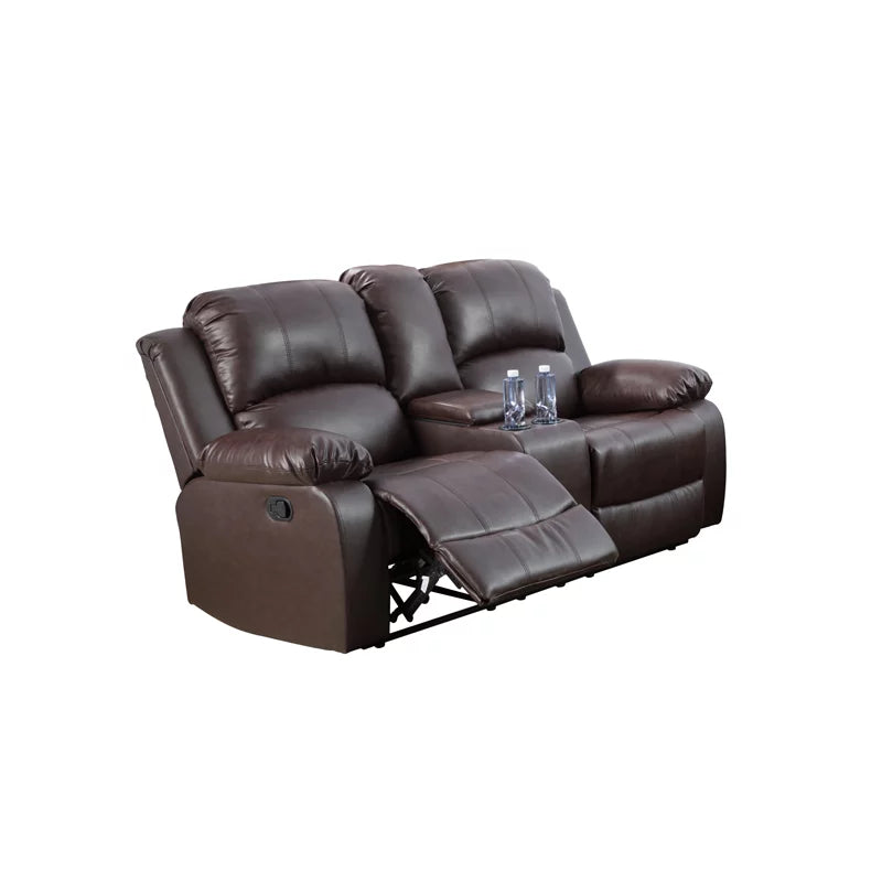 Espresso Faux Leather Recliner Sofa Set Z4087