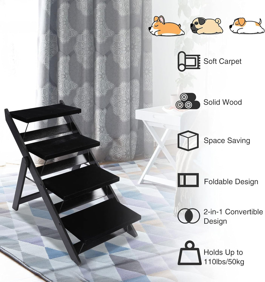 Wooden 2-in-1 Foldable Pet Steps, Pack of 2 L283