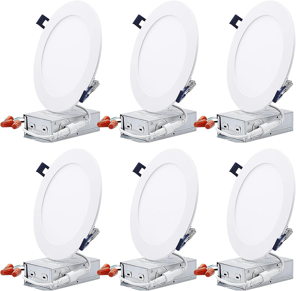 4 Inch Selectable Dimmable Ultra-Thin LED Recessed Light, Pack of 6 V509