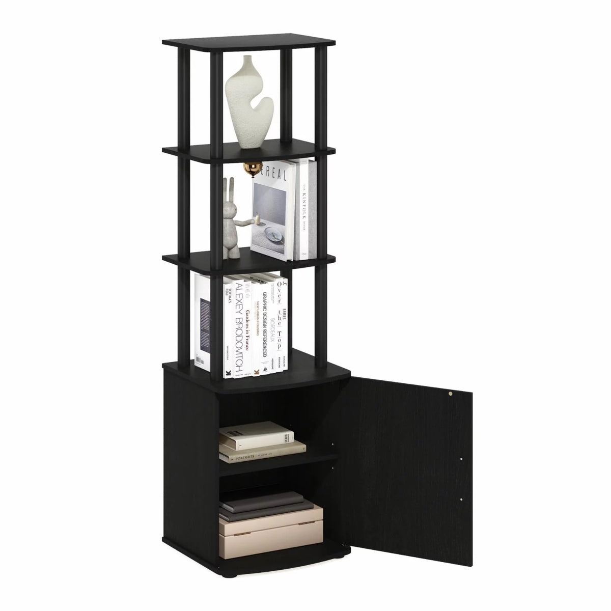 3-Tier TV Entertainment Side Table with Storage Cabinet D9972