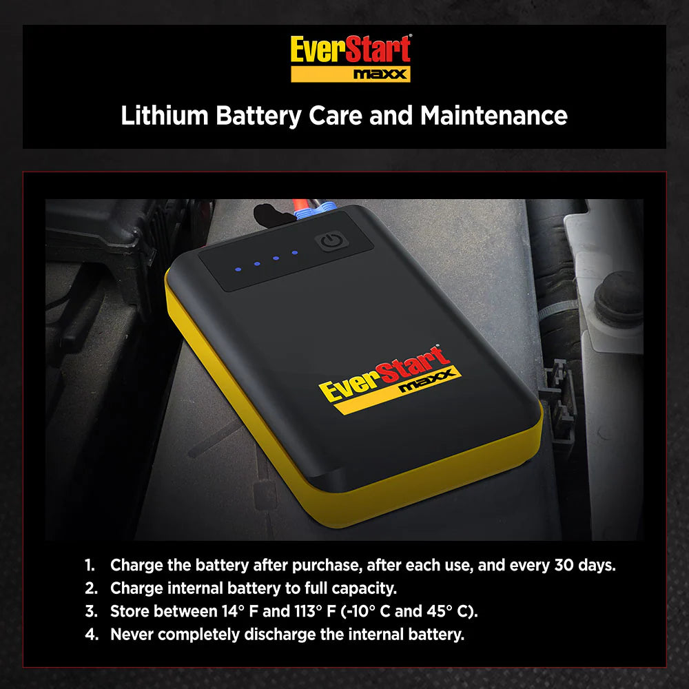 12V Lithium Ion Jump Starter and Portable Power Pack D6513