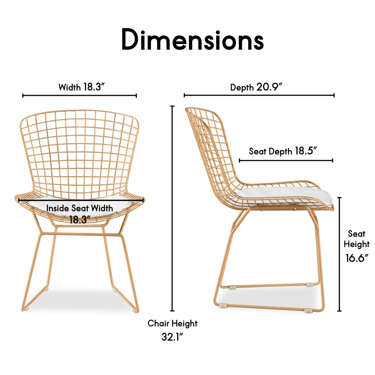 French Gold Wire Dining Side Chair Set of 2 E59670