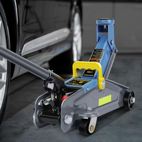 2-Ton Hydraulic Trolley Floor Jack Combo with 2 Jack Stands, Blue J324